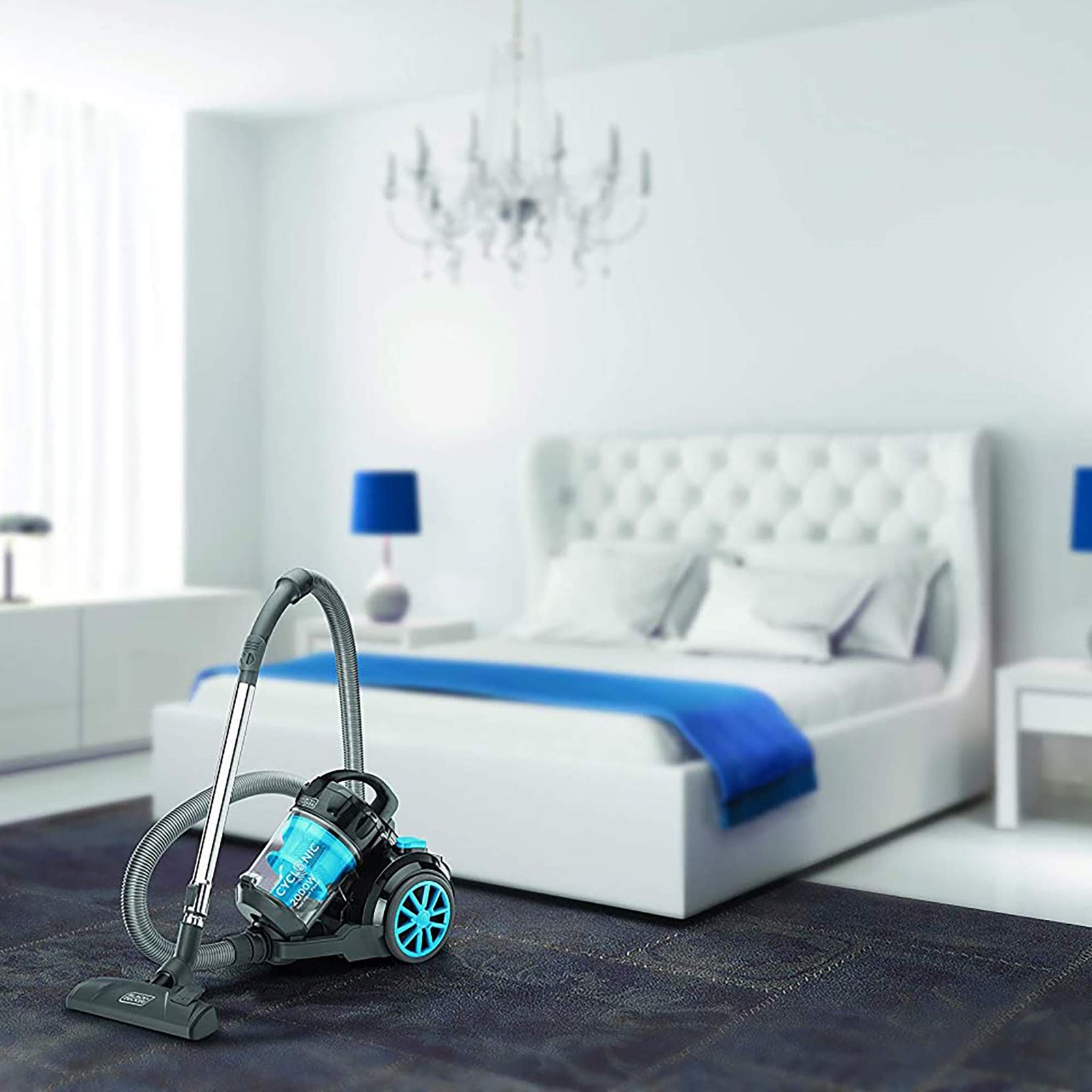Black & Decker 2000W Bagless Cyclonic Canister Vacuum Cleaner Multi Color - Vm2080-B5 ( Damage Box )