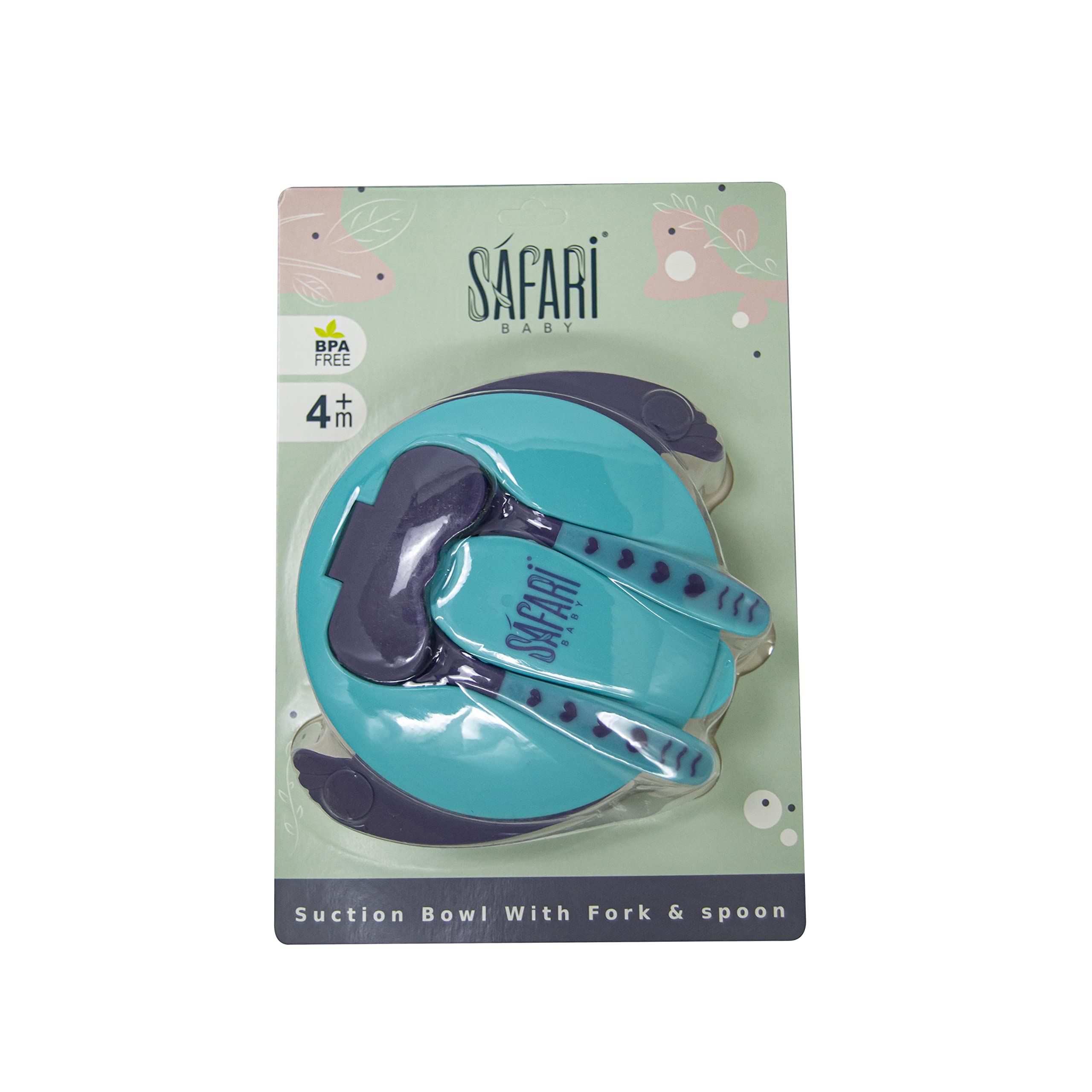 Safari dividable bowl with spoon and fork blue 1 piece - Safqqa Egypt