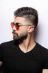 Vegas V2038 Round Sunglasses With Modern Design And Metal Frame For Unisex - Red