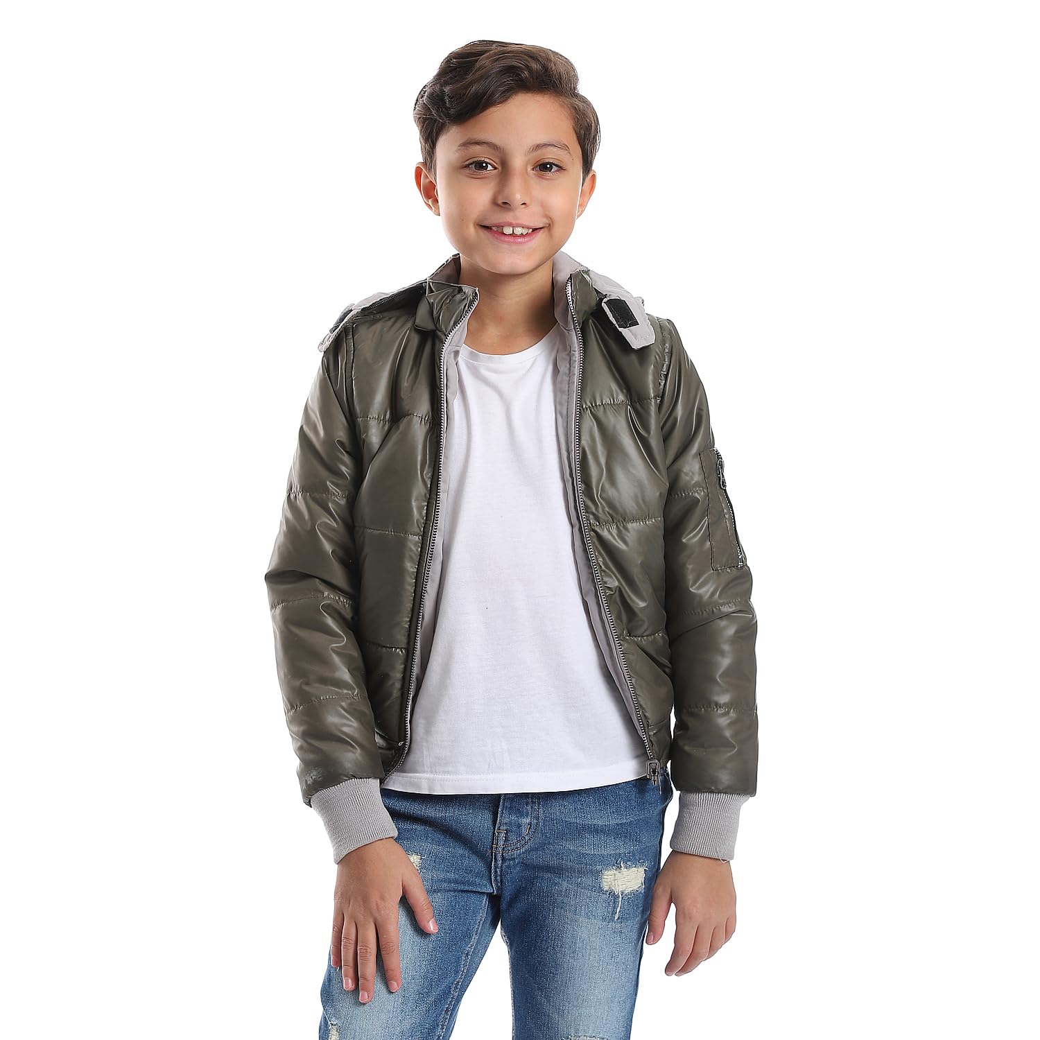 سترة أندورا للأولاد بسحاب إغلاق وجه مزدوج 36W24B0403