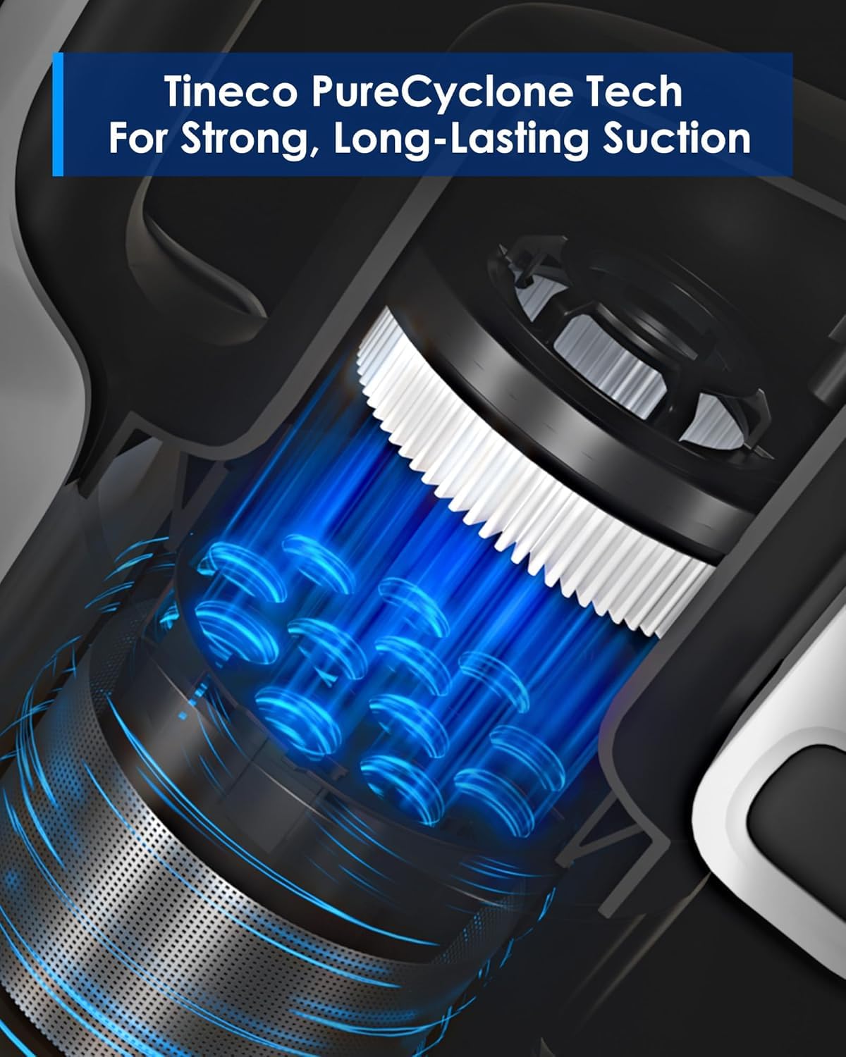 Tineco A30S Cordless Stick Vacuum Cleaner, 160W Suction, 60Min Runtime, 1L Dustbin, ZeroTangle Brush, LED Headlight – Minor Scratch - Safqqa Egypt