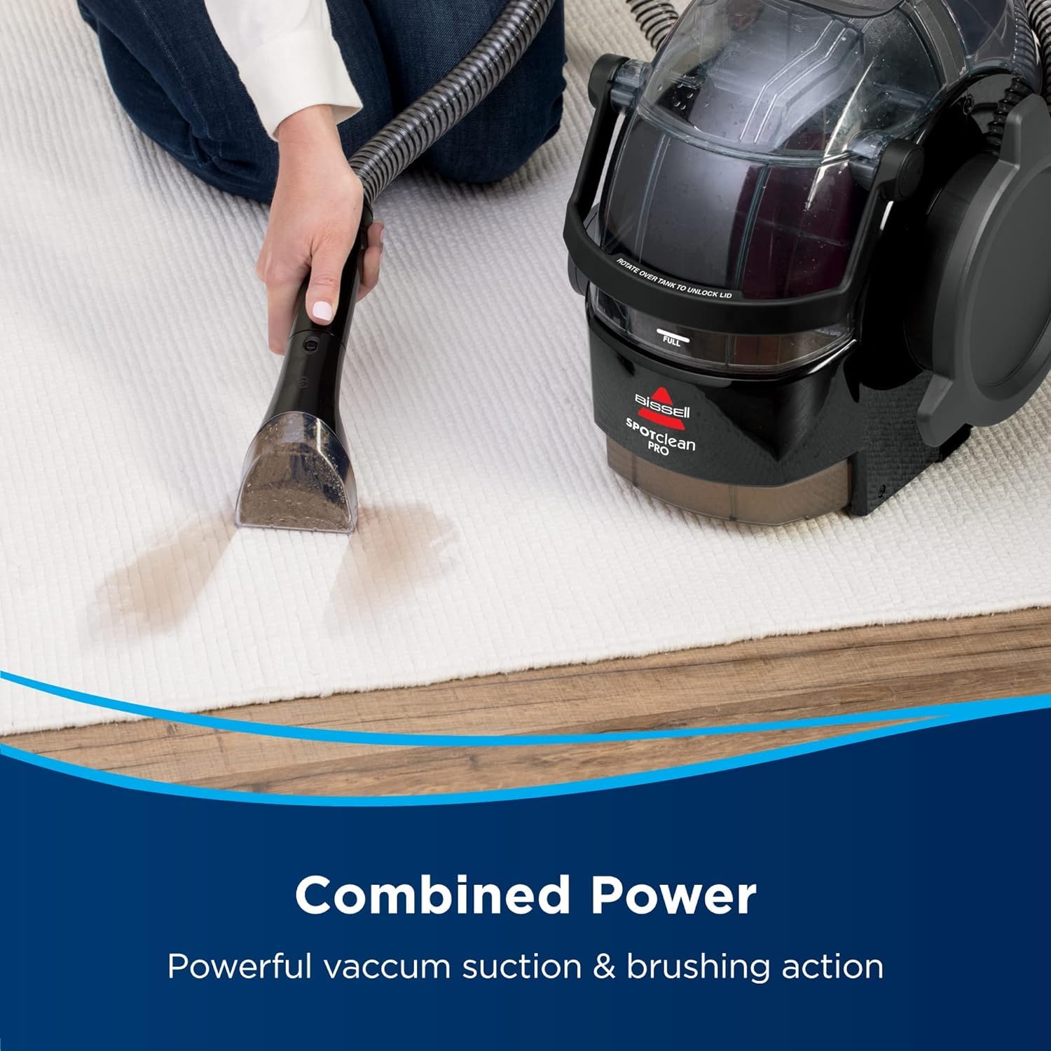 Bissell SpotClean Pro (1558G), Most Powerful Portable Professional Carpet Cleaner, Removes Spots, Spills & Stains, Cleans Carpets Stairs, Upholstery and Car Seats Black 4 Count (Pack of 1), 1558G- Have Scratches and Without liquid