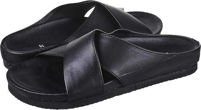 ZEE CRUZ Women’s Cross-Strap Leather Sandals