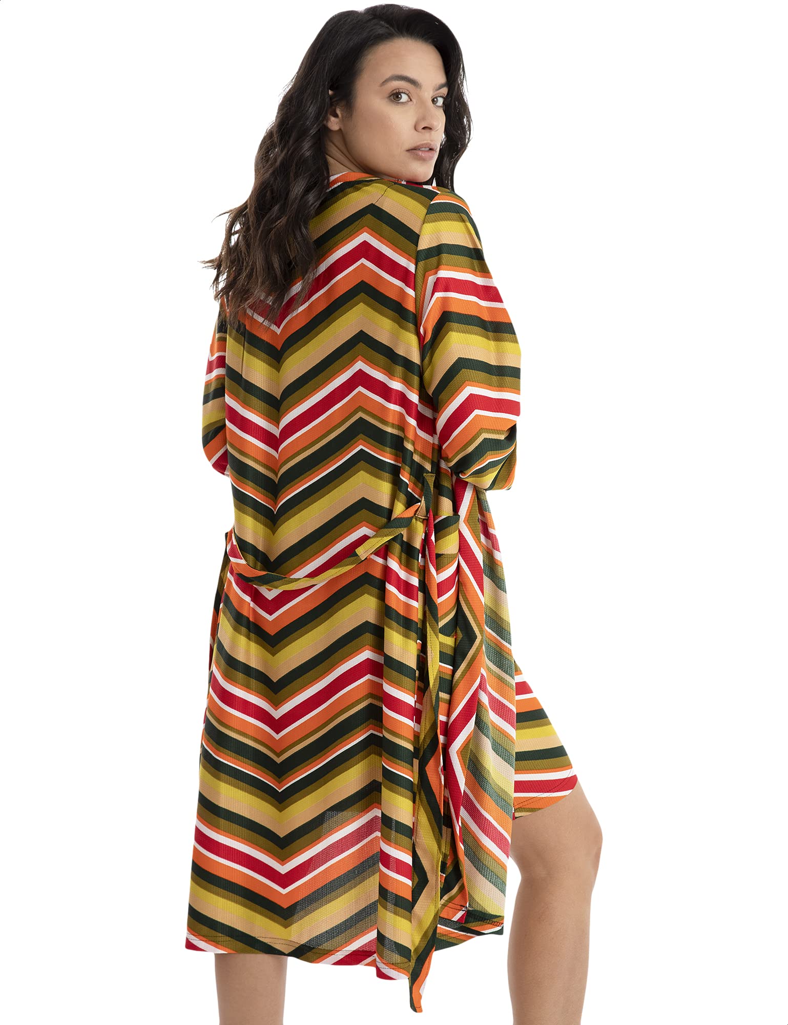 Kady Women’s Patterned Nightgown & Robe Set – Above Knee, Spaghetti Straps