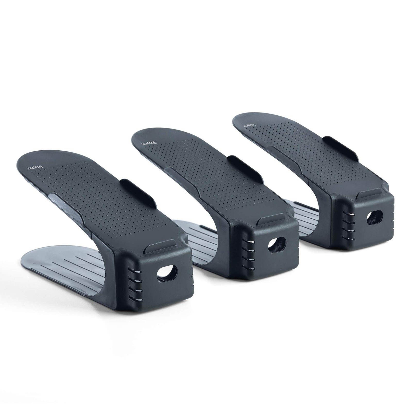 منظم الأحذية من Rayen الحل الأمثل للحفاظ على ترتيب أحذيتك وتوفير المساحة. تحتوي هذه المجموعة على 3 وحدات،