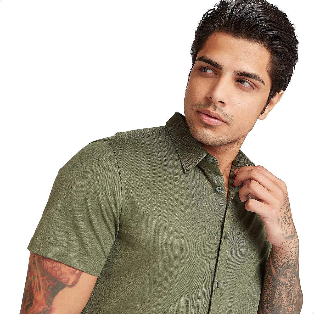 Splash Basic Short Sleeves Solid Regular-Fit Shirt for Men