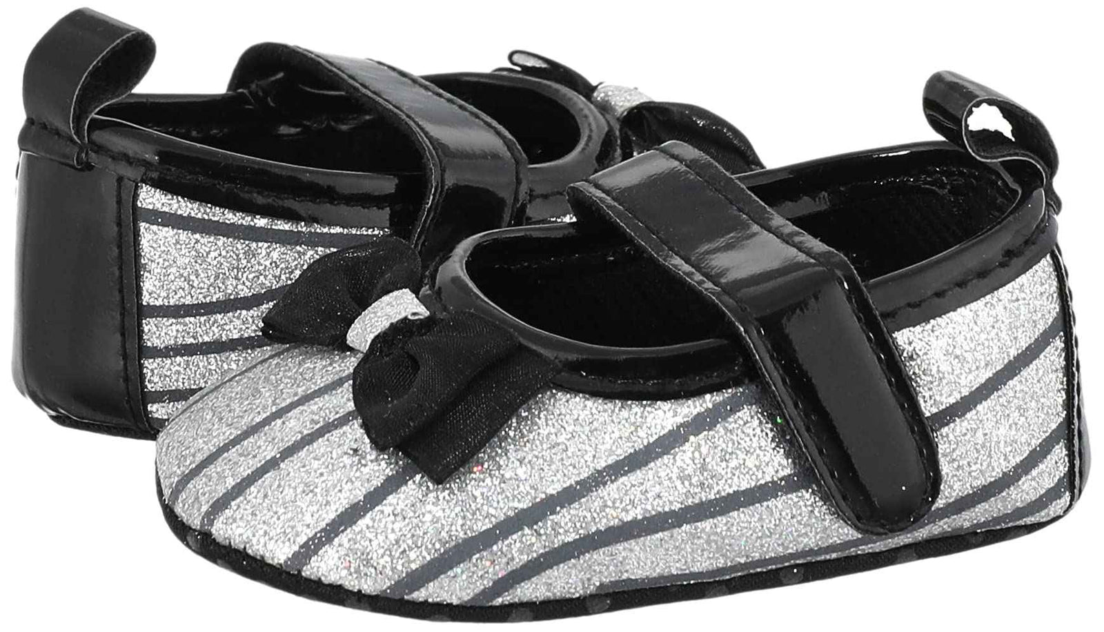 Mix & Max Striped Front Bow Velcro Strap Shoes for Girls