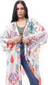 Ravin Women's Patterned 3/4 Sleeve Slip-On Summer Kimono - Multicolour, Size M