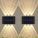 flintronic 2 Pieces Solar Wall Lamp, Adjustable Solar Lamps with 6 LED Warm Lamp, Outdoor Solar Lights, IP65 Waterproof, for Porch, Path, Garage (Without Box) - Safqqa Egypt