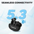 Honeywell Moxie V1200 True Wireless Bluetooth Earbuds – 26H Playtime, Type-C Fast Charging, IPX4 Water Resistant, Bluetooth 5.3, Touch Control, Voice Assistant – Black