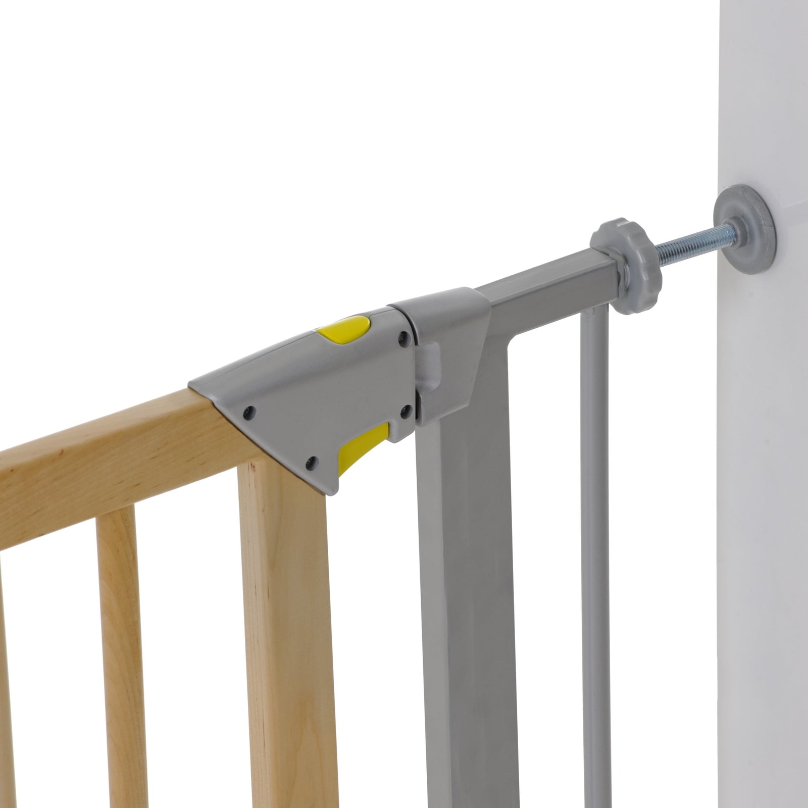 Hauck Deluxe Wood and Metal Pressure Fix Safety Gate - Metallic