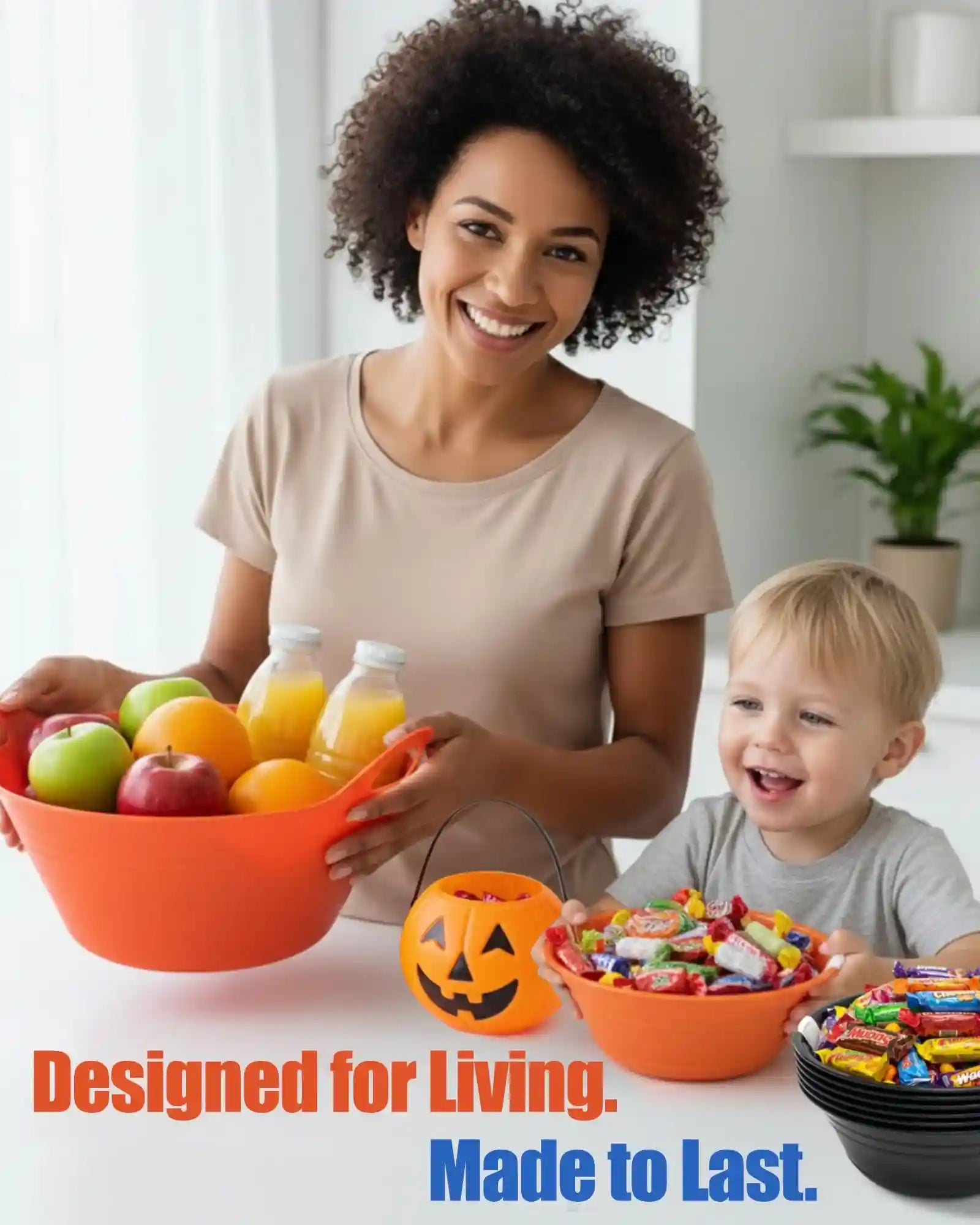 Mintra Home Plastic Bowls with Handles – Medium 1.8L (2 Pieces) – Safqqa Egypt