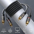 كابل كابل ديركت 404 بطول 10م RCA/فونو، 2 إلى RCA/فونو، كابل صوت ستيريو (موصلات كوكسيال ذكر/ذكر، تناظرية/رقمية، للاستخدام مع مضخمات الصوت/مكبرات الصوت/أنظمة الصوت المنزلية/بلو راي/المستقبلات) باللون الأسود