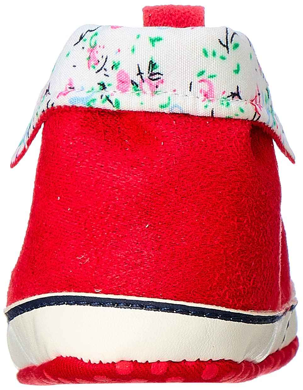 Mix and Max Folded Collar Floral-Pattern Lace-Up Half Boots for Girls