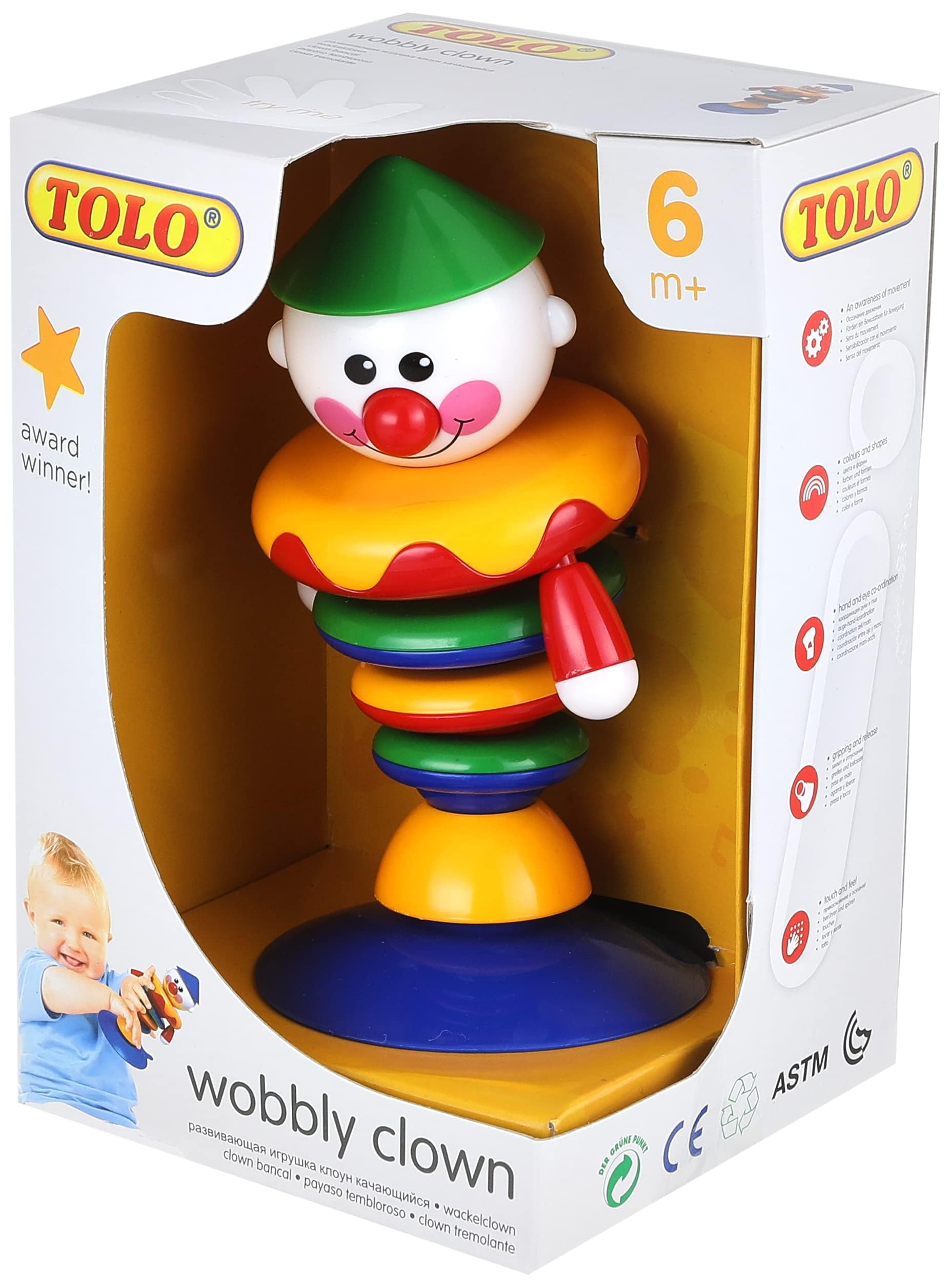 Tolo Wobbly Clown boy toys, girl toys, birthday gift, Christmas gift, growth, fun, for kids.