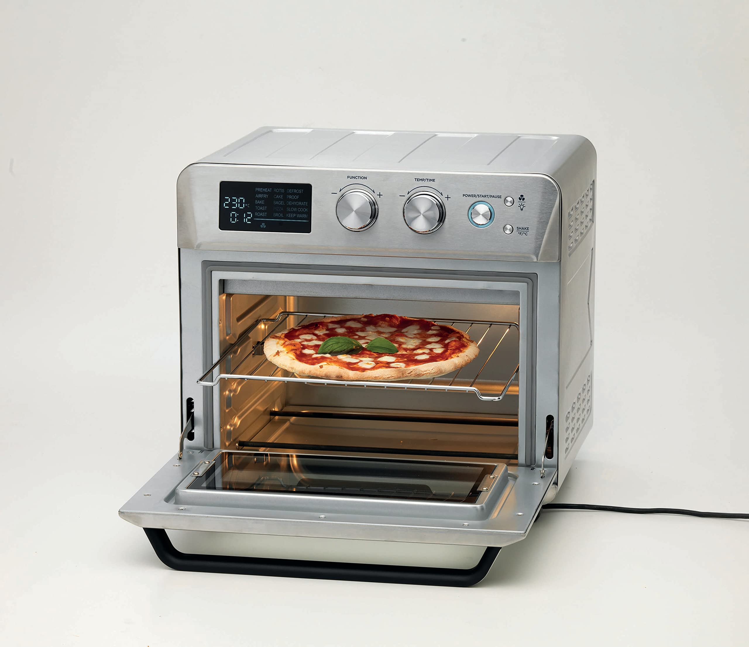 قلاية الهواء أرييتي Airy 2 في 1 باللون الفضي هي جهاز مطبخي متعدد الاستخدامات يجمع بين فرن توستر بسعة ٢٥ لتر وقلاية هواء بسعة ٧ لتر. مثالي للخبز، التحميص، الشوي والقلي – Safqqa Egypt