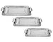 Jazz 3-Piece Stainless Steel Tray Set 18/10, Rectangular (29×41 + 34×46 + 37×51 cm) – Silver | Premium Quality with Slightly Damaged Box - Safqqa