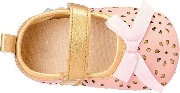 Mix & Max Two-Tone Faux Leather Velcro-Strap Bow-Detail Shoes for Girls