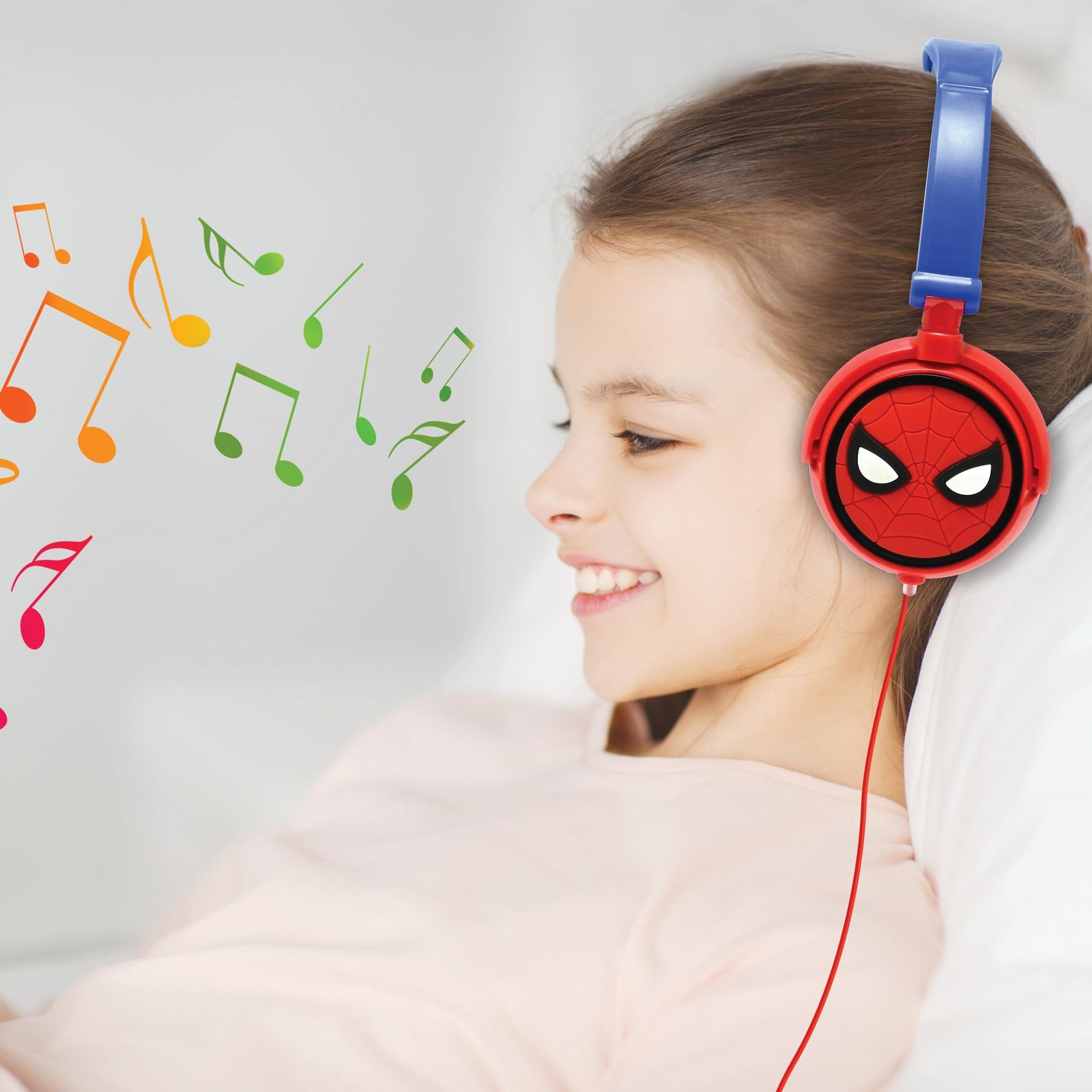Lexibook  Spider-Man Peter Parker Stereo Headphone, kids safe, foldable and adjustable, red/blue, HP010SP