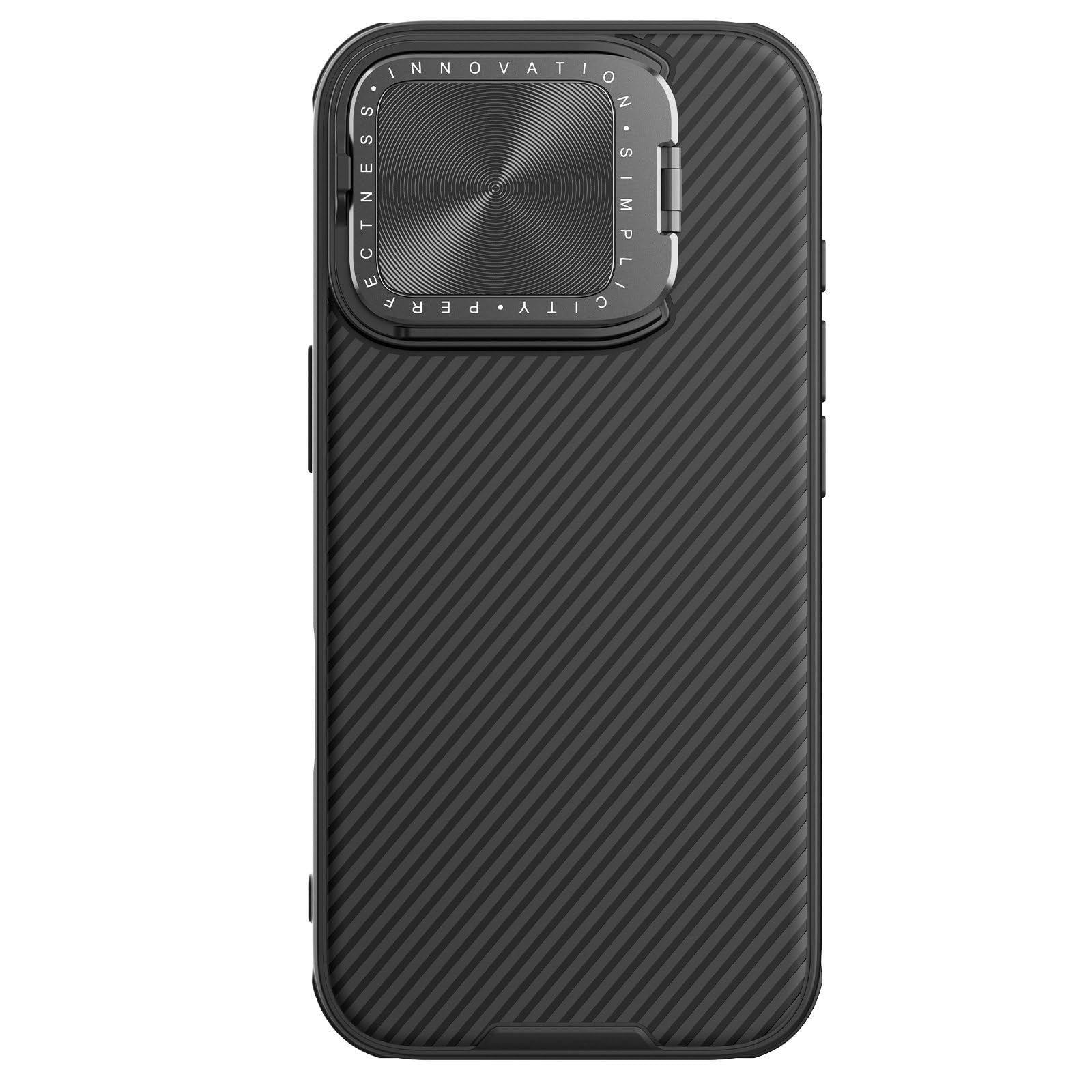 جراب Nillkin CamShield Prop لهاتف iPhone 16 Pro Max 6.9 بوصة – حماية للعدسة قابلة للطي، حامل للجوال، أسود – Safqqa Egypt