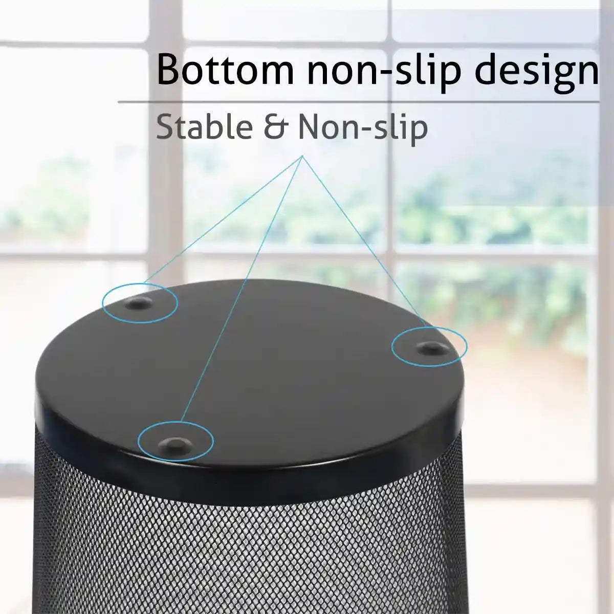 Divchi Circular Mesh Wastebasket Trash Can, Waste Basket Garbage Can Bin for Bathrooms, Kitchens, Home Offices, Dorm Rooms(BLACK) - Safqqa Egypt