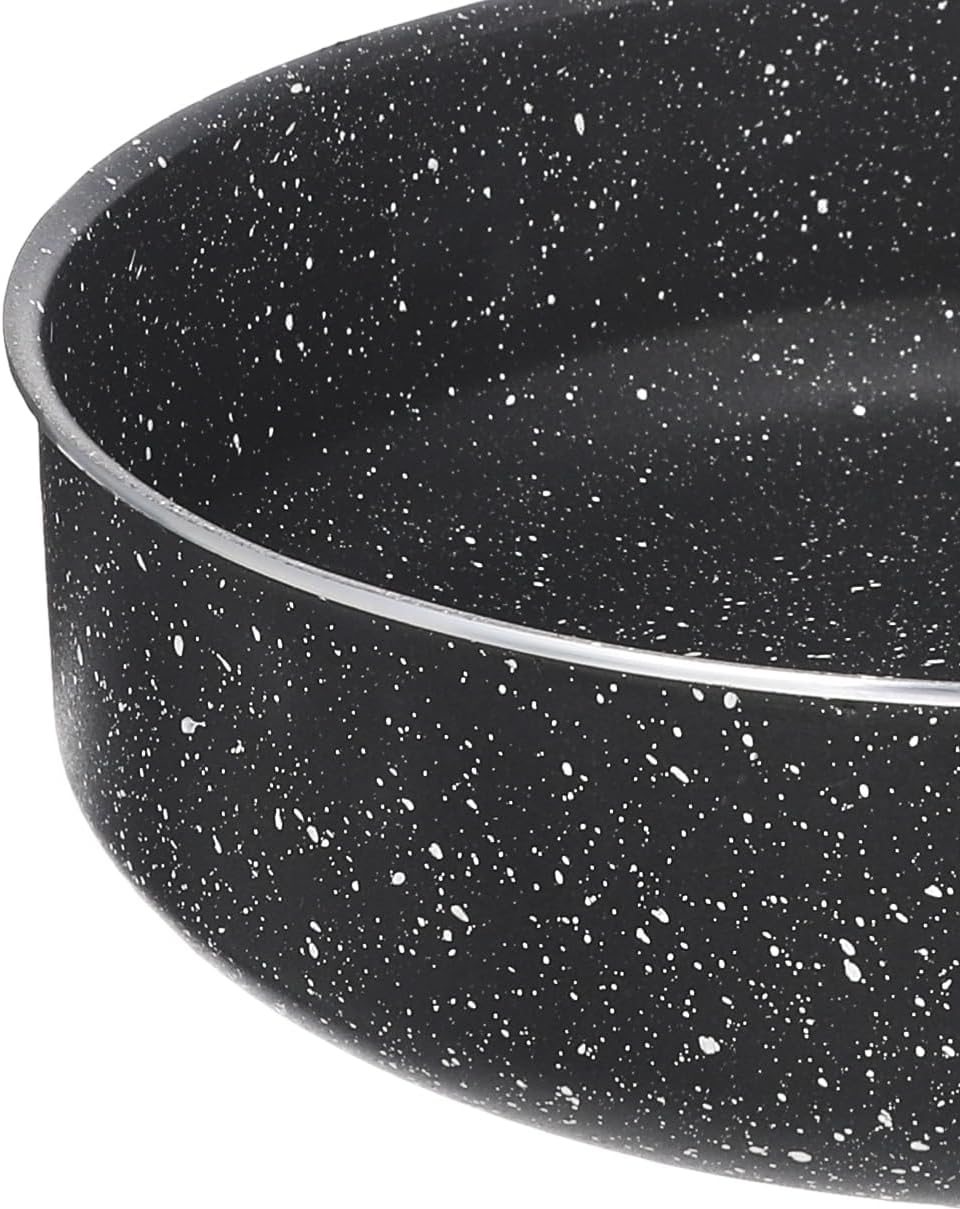 طقم صواني خبز دائري جرانيت صحي غير لاصق من الأمل إليت عدد 2 مقاس 26 و28 سم للاستخدام في الفرن