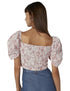 2Xtremz Lace V-Neck Puff Short Sleeves Blouse For Women
