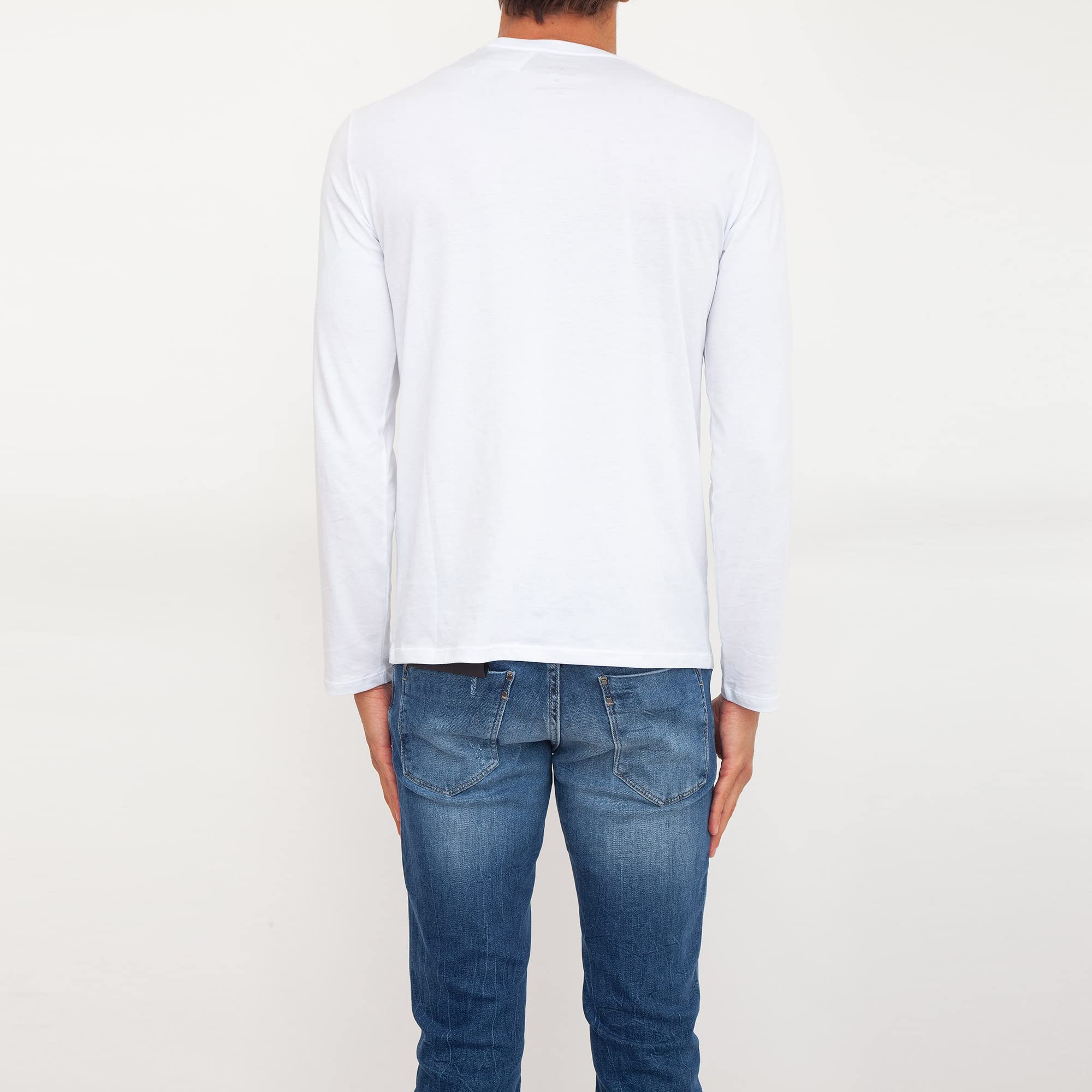 A|X ARMANI EXCHANGE mens Solid Pullover Sweater Sweatshirt, White, XX-Large US
