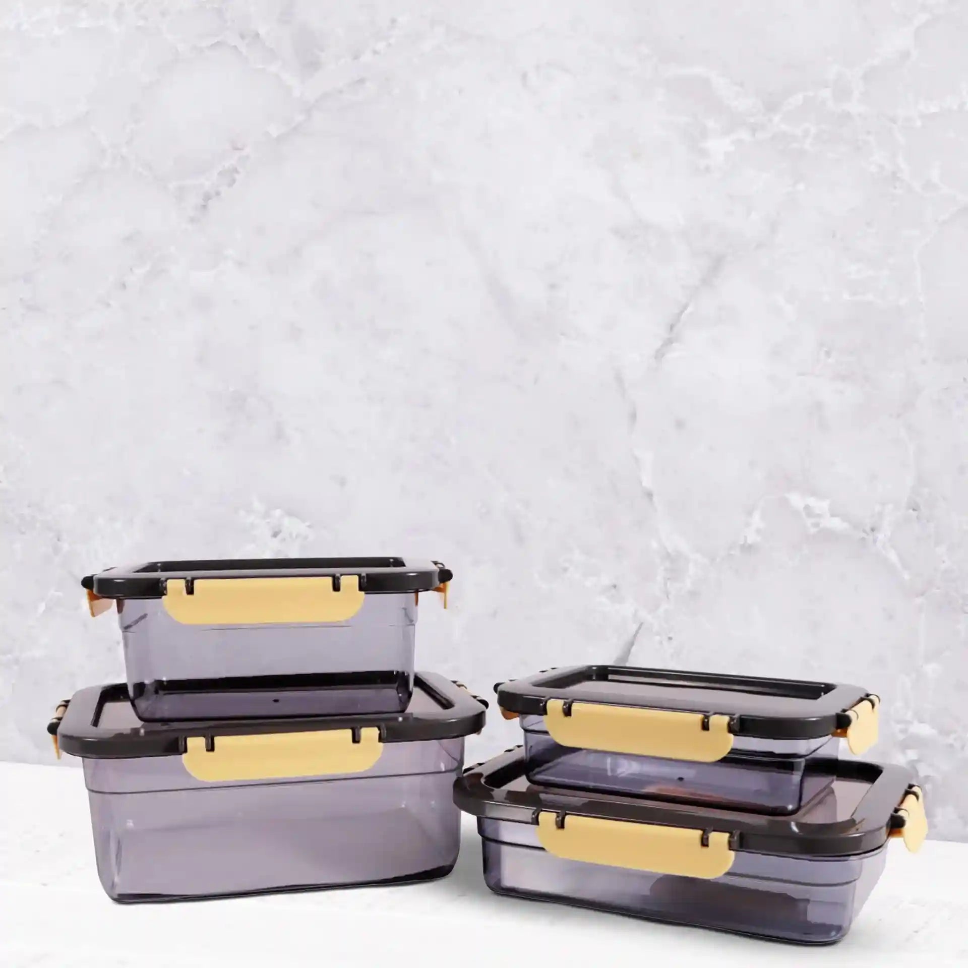 حاويات تخزين هيريفين – 4 قطع، سعة 0.6 / 1 / 1.3 / 2.2 لتر، بلاستيك خالٍ من BPA