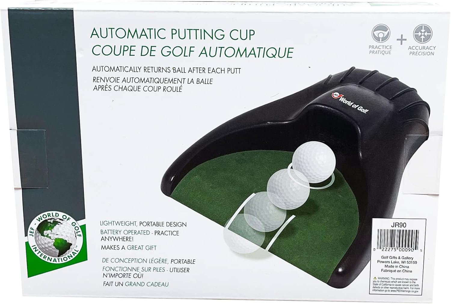 JEF World Of Golf Automatic Putting CupTraining , Black