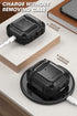 جراب Supcase Unicorn Beetle Royal Series مصمم لـ AirPods 1 و 2، غطاء حماية كامل الجسم بتصميم قوي مع كارابينر لـ Apple AirPods الجيل الأول والثاني (أسود)