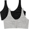 Fruit of the Loom Women Cotton Bra Pack of 2 Black Grey