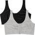Fruit of the Loom Women Cotton Bra Pack of 2 Black Grey