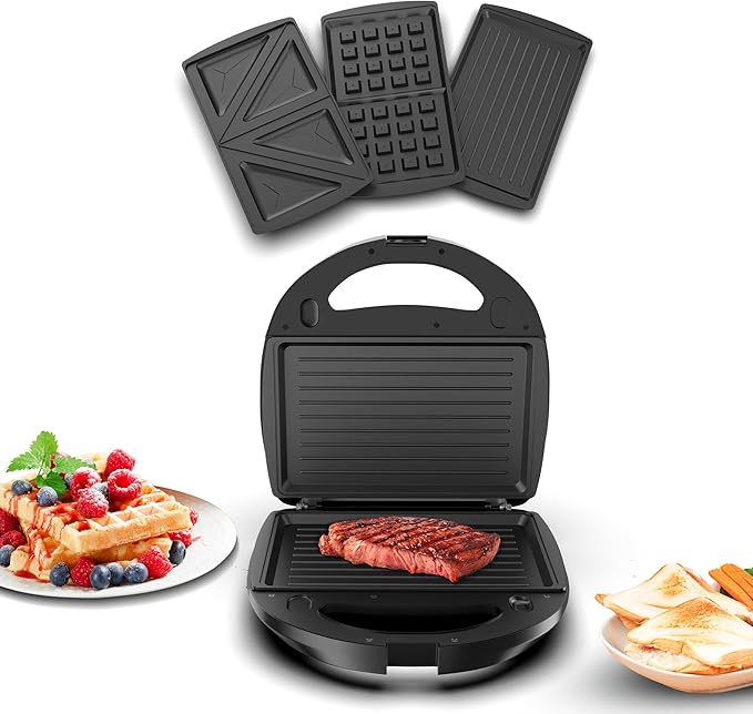 Nikai 3-in-1 Sandwich Maker 750W Non-Stick Plates NGT323D – Safqqa Egypt