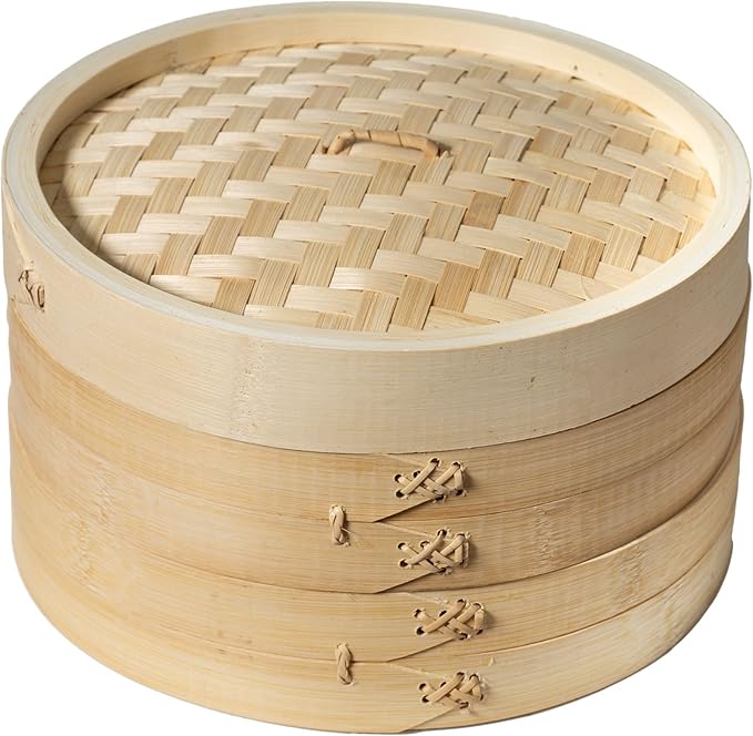 Joyce Chen 10-Inch 2-Tier Stainless Steel Steamer Baskets Stackable Design