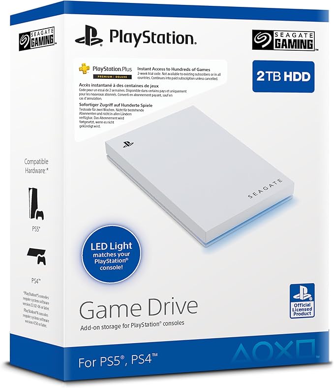 قرص تخزين خارجي  من ماركة سيجيت لأجهزة PS4 وPS5 سعة 2 تيرابايت موديل STLV2000202 لون أبيض – Safqqa Egypt