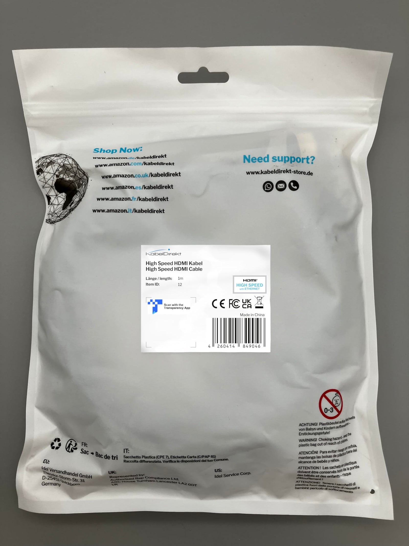 KabelDirekt – 1m HDMI Cable 4K / Cord compatible with (HDMI 2.0a/b, 2.0, 1.4a, 4K HDMI Cable, HDMI to HDMI, 4K@60HZ,1080p FullHD, UHD, Ultra HD, 3D, High Speed with Ethernet