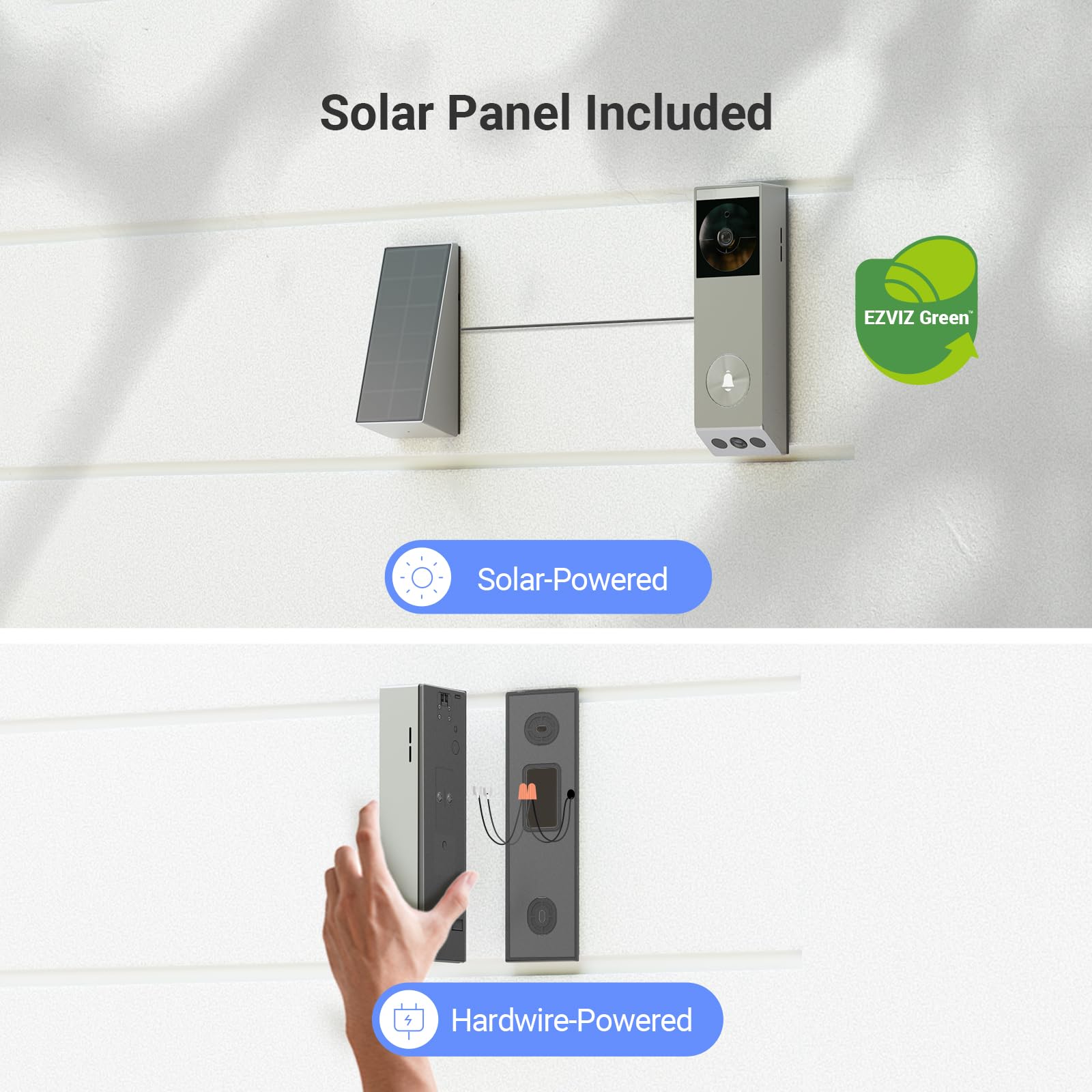 جرس باب بالفيديو لاسلكي بعدستين من EZVIZ م خيار مثالي لتعزيز أمن منزلك بسهولة وأناقةع لوحة شمسيه