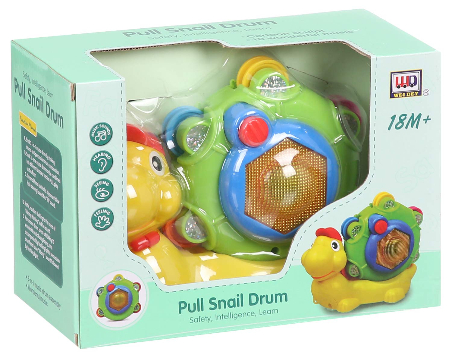 Weidey WD3649 Pull Snail Drum with 10 Sounds