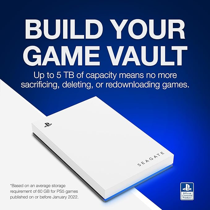 قرص تخزين خارجي  من ماركة سيجيت لأجهزة PS4 وPS5 سعة 2 تيرابايت موديل STLV2000202 لون أبيض – Safqqa Egypt