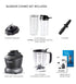 NutriBullet Full Size Blender + Combo , 7 Piece Set, Multi-Function High Speed Blender, Mixer System with Nutrient Extractor, Smoothie Maker, Dark Grey, 1000 Watts, NBC-0910B - Safqqa Egypt