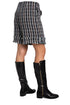 DARE Women's Houndstooth Side Pocket Polyester Skirt