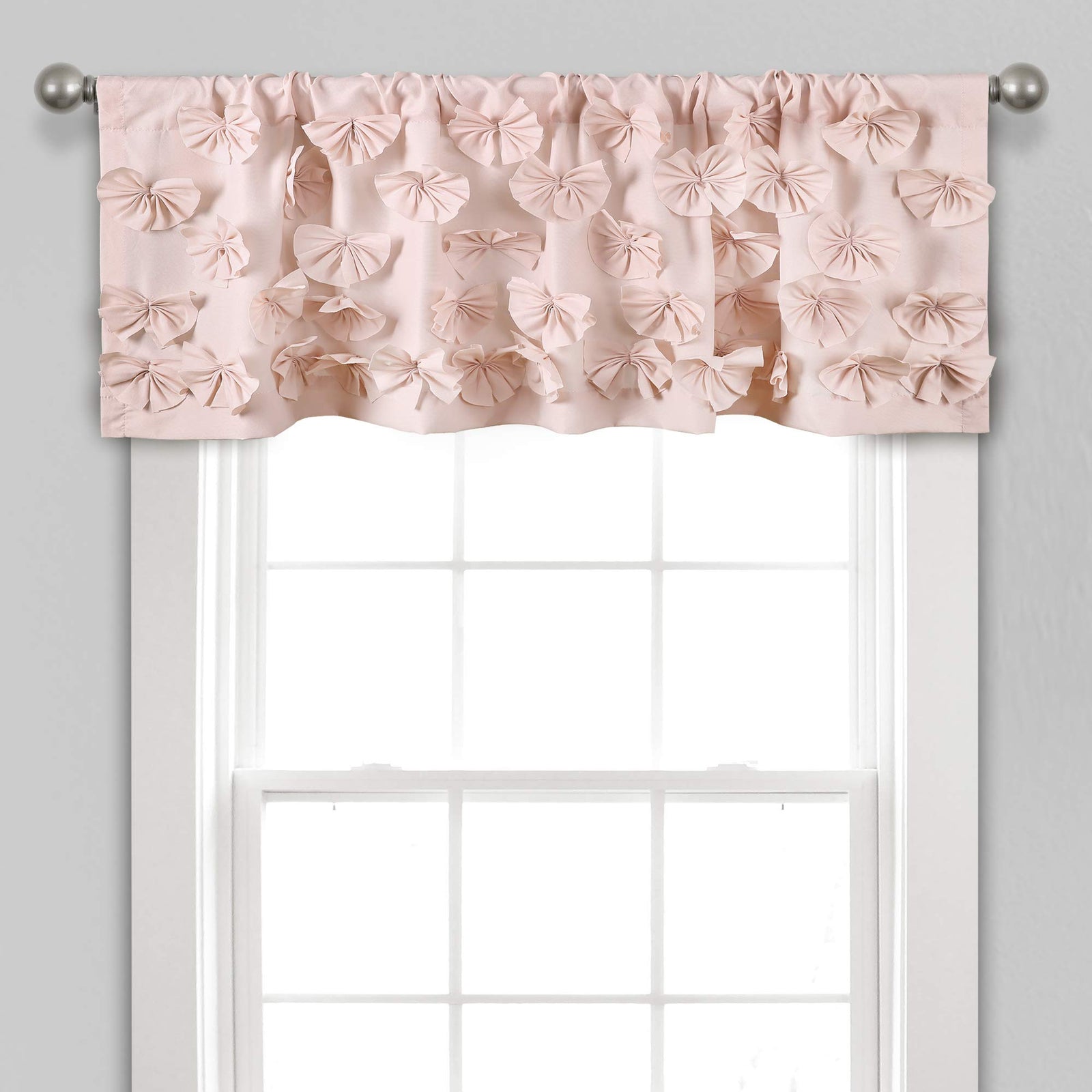 Elegant Sheer Window Curtain with Ruffled Design and Bow Accent