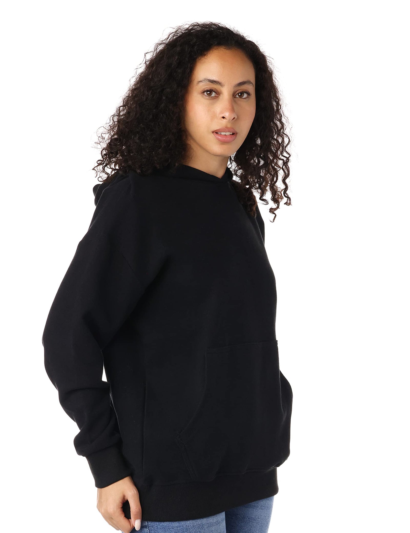 FIRE WOOD womens Basic 2 Pocket Hoodie Sweatshirt