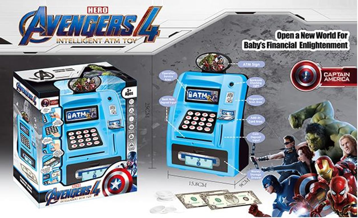 AG ATM Toy Machine – Electronic Kids Money Saving Bank with Card & PIN