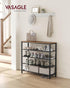 4 Tier Shoe Rack with Mesh Shelves and Top Storage Shelf