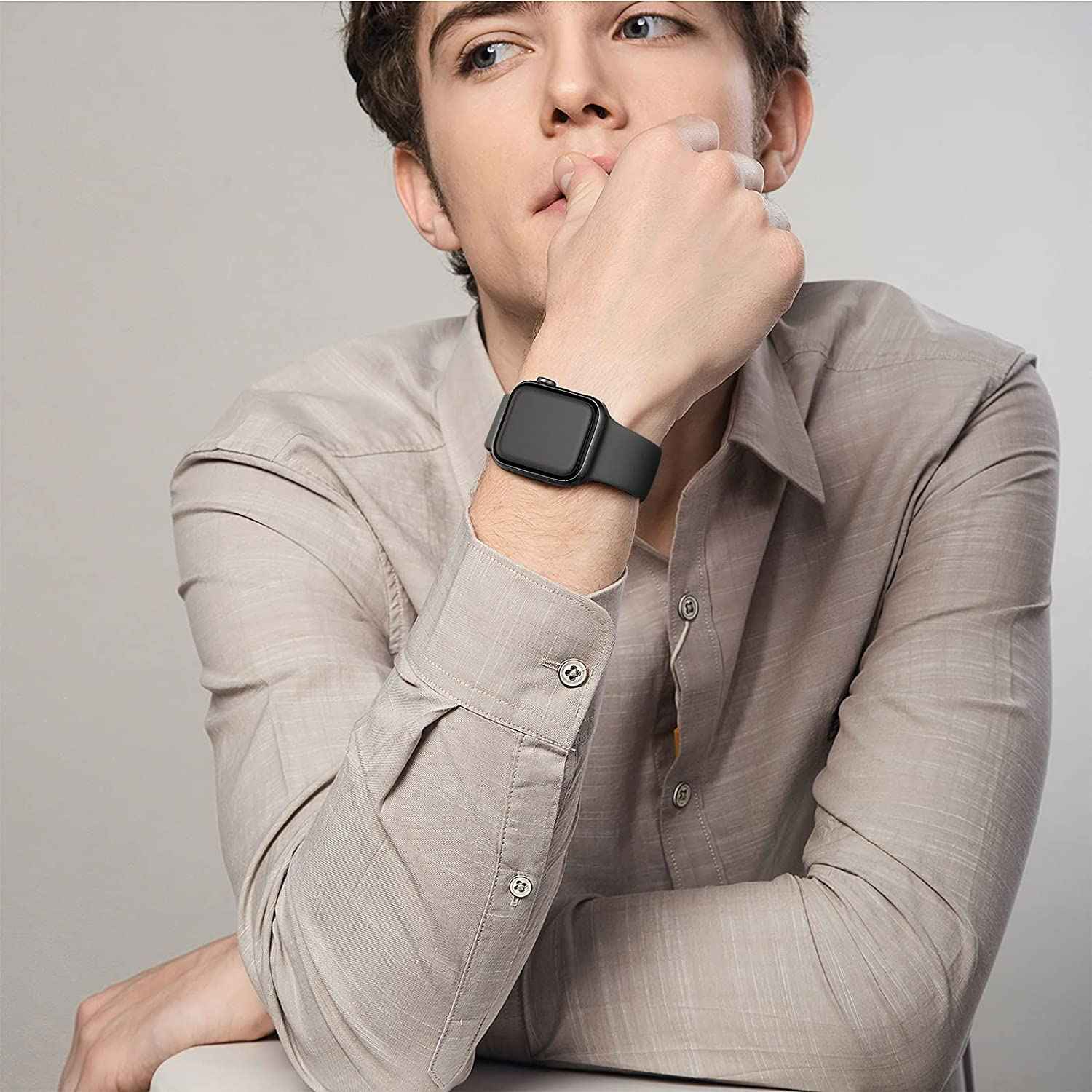 6 Pack Sport Bands Compatible with Apple Watch Band 38mm 40mm 41mm 42mm 44mm 45mm 49mm,Soft Silicone Waterproof Strap Compatible with iWatch Apple Watch Series Ultra 8 7 6 5 4 3 2 1 SE