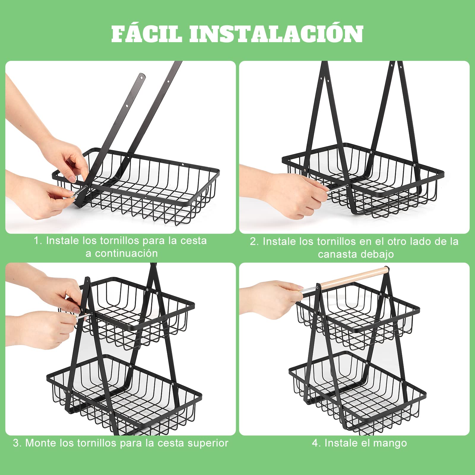 TXG 2-Tier Metal Fruit Basket – Modern Kitchen – Safqqa Egypt