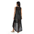 EEZEEY Womens High Low Sleeveless Net Coverup High Low Sleeveless Net Coverup