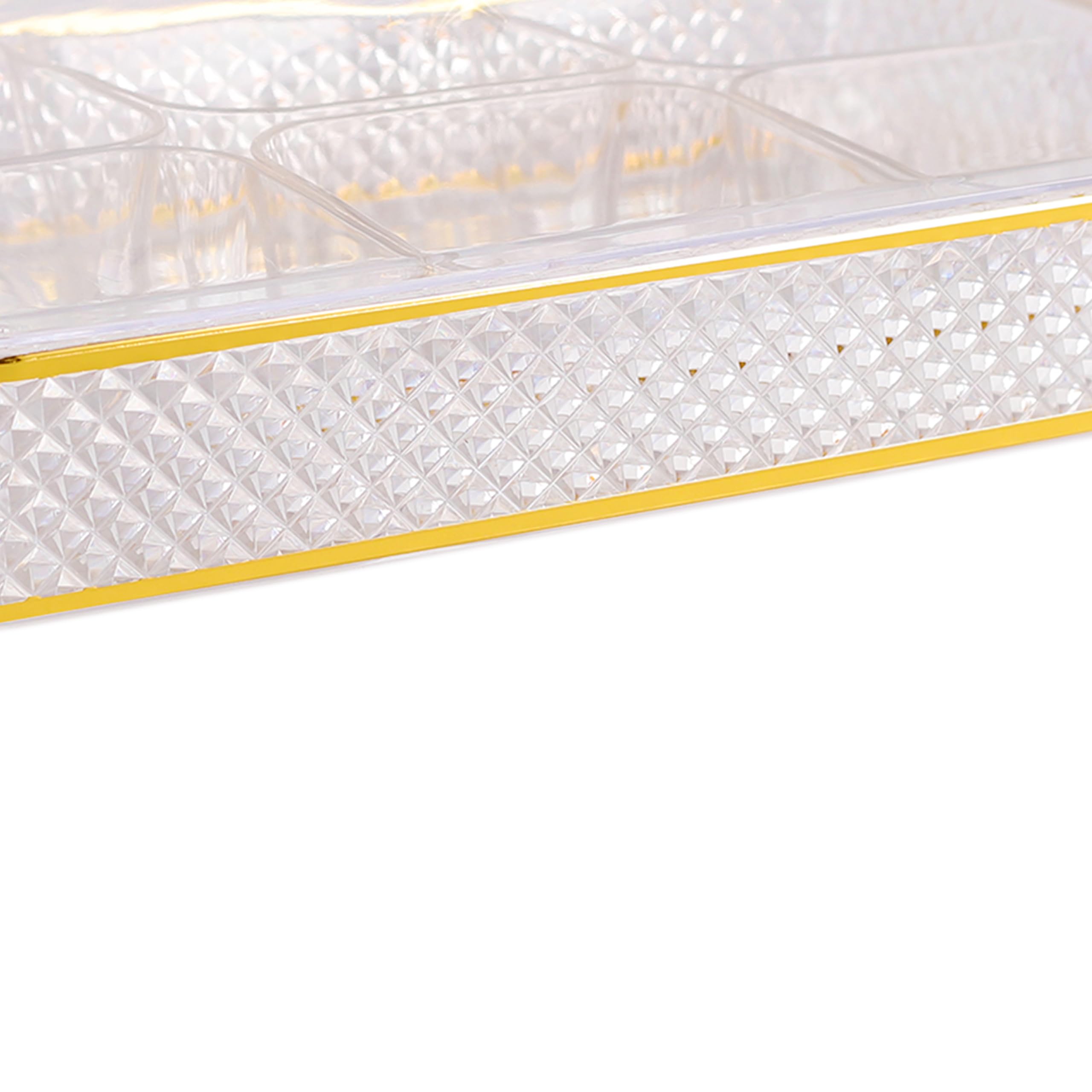   صينية بلاكستون الأكريليكية المزودة بغطاء أنيق (موديل JH11G، مقاس 40×27 سم). مصنوعة من أكريليك شفاف عالي الجودة بتصميم مستطيل يحتوي على فواصل داخلية لترتيب وتخزين